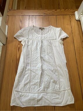 Vintage America White Eyelet Scoop Neck Dress